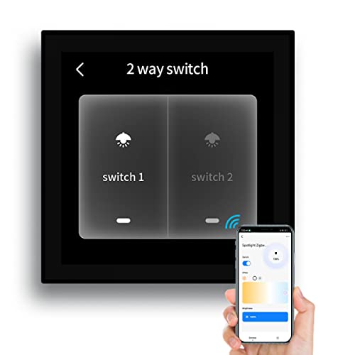 Oniissy Touch-Schalter, multifunktionales Tuya Touchscreen-Bedienfeld, WLAN, ZigBee, Smart Home, intelligente Szenen, integrierter Zigbee-Hub von Oniissy