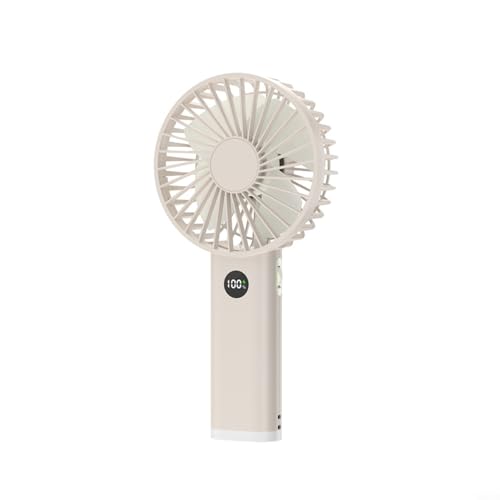 Oniissy Tragbarer Mini-Ventilator mit 100 einstellbaren Geschwindigkeiten, wiederaufladbarer 3600-mAh-Akku, Digitalanzeige, leiser Betrieb, Nachtlicht, ABS-Material, lang (Aprikose) von Oniissy