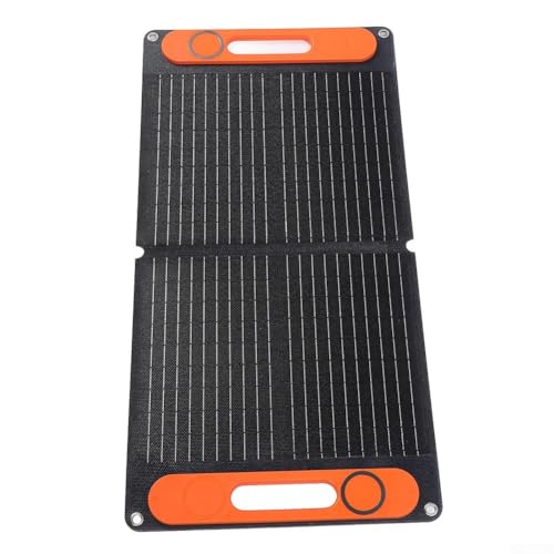Oniissy Tragbares, faltbares Solarmodul mit Dual-USB- und 12-V-DC-Ausgang für Camping, Wohnmobil, Backup-Stromversorgung, monokristallines Solar-Batterie-Ladegerät-Set (schwarz) von Oniissy