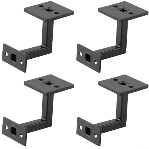 Oniissy Treppen-Handlaufhalterungen, verstellbar, strapazierfähig, Wandmontage, Edelstahl, schwarz, Handlaufhalter für Treppengeländer (4 Stück) von Oniissy