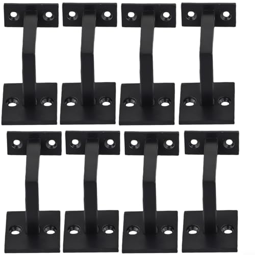 Oniissy Treppen-Handlaufhalterungen, verstellbar, strapazierfähig, Wandmontage, Edelstahl, schwarz, Handlaufhalter für Treppengeländer (8 Stück) von Oniissy