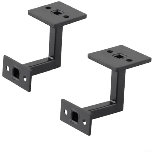 Oniissy Treppen-Handlauf-Halterungen, verstellbare robuste Geländerhalterungen, wandmontierter Handlauf, Edelstahl, schwarz, Handlaufhalter für Treppengeländer (2er-Pack) von Oniissy