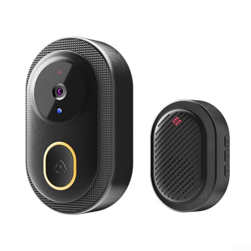 Oniissy Video-Türklingel mit HD 1080P Kamera, IP65 wasserdicht, Zwei-Wege-Audio-Gegensprechanlage, 2,4 G WiFi Wireless Türklingel für Sicherheit zu Hause (Schwarz) von Oniissy