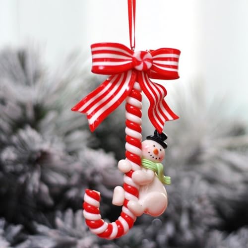 Oniissy Weihnachtsbaumschmuck Ornament – Weihnachtsmann Schneemann Zuckerstange – Festliches Tondesign – 7,5 x 12 cm (Schneemann) von Oniissy