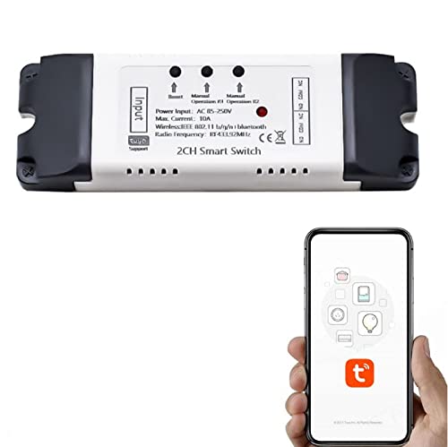 Oniissy WiFi-Garagen-Controller, intelligenter Garagentoröffner mit Timer und Sprachsteuerung, Tuya und Smart Life App-Steuerung, WLAN, intelligenter Garagentorschalter, AC 85–250 V von Oniissy