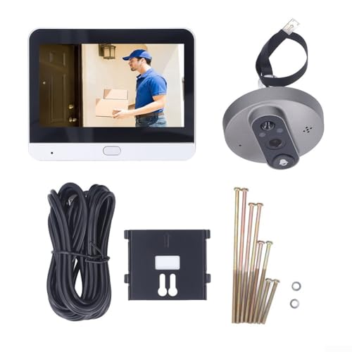 Oniissy WiFi Gucklochkamera 1080P HD Digitaler Türspion mit PIR Bewegungserkennung 4,3 Zoll Bildschirm 2 Wege Audio Visuelle Türklingel Home Security Wireless von Oniissy