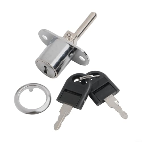 Oniissy Zylinder-Schubladenschloss, 19 mm, Zinklegierung, schwarz/weiß, für Schreibtisch, Schrank, Spind, Vitrine, Sicherheitsschlüssel, verschiedene 180° drehbar, für Büroschränke, Schließfächer von Oniissy
