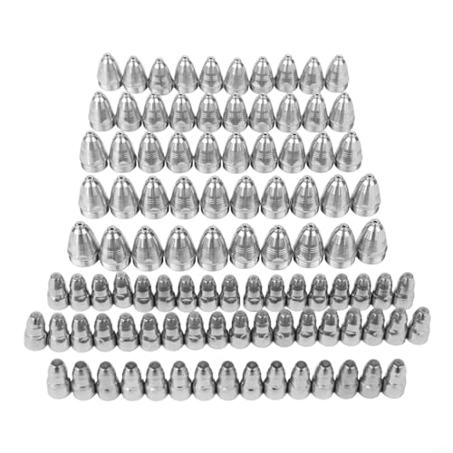 Plasma-Verbrauchsmaterial-Set, für P80 50 Plasmadüsen + 50 Plasma-Elektroden-Schneidbrenner, Ersatz für CUT-70 CUT-80 CUT-100 CUT-120, 1,1 mm-1,7 mm Düse (1,7 mm) von Oniissy