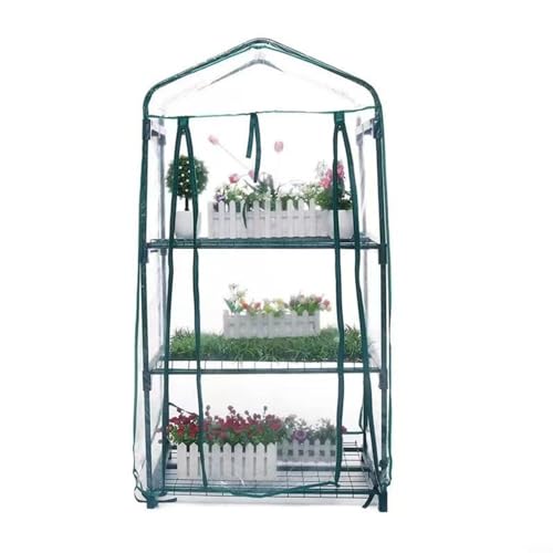 Premium Tomatengewächshaus Foliengewächshaus, Gewächshaus klein, Tomatenhaus, Treibhaus mit Tür zum Aufrollen - 69 x 49 x 127 cm Frühbeet, Gemüse, Blumen, Obst, Garten(Transparent) von Oniissy