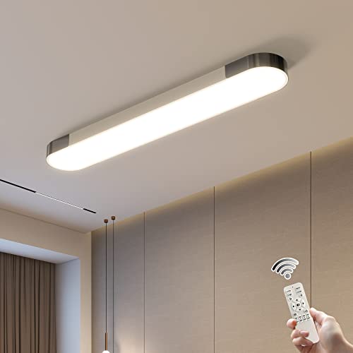 Oninio LED Deckenleuchte Moderne Dimmbare Deckenleuchte, Deckenlampe mit Fernbedienung für Wohnzimmer Küche Esszimmer Schlafzimmer (48W 100cm) von Oninio