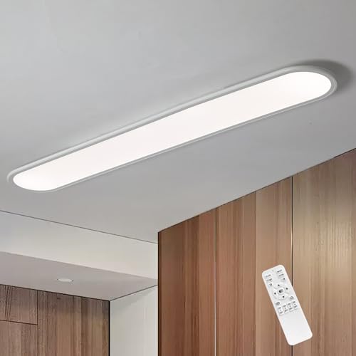 Oninio LED Deckenleuchte 120cm Dimmbare Deckenlampe mit Fernbedienung Ultraslim Deckenlampe Modern Deckenleuchte für Schlafzimmer,Wohnzimmer,Flur,weiß von Oninio
