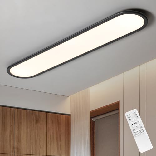 Oninio LED Deckenleuchte 120cm Dimmbare Deckenlampe mit Fernbedienung Deckenlampe Flach Modern Deckenleuchte für Schlafzimmer,Wohnzimmer,Flur Schwarz Oninio LED Deckenleuchte 120cm Dimmbare Deckenlampe mit Fernbedienung Deckenlampe Flach Modern Deckenleuchte für Schlafzimmer,Wohnzimmer,Flur Schwarz von Oninio