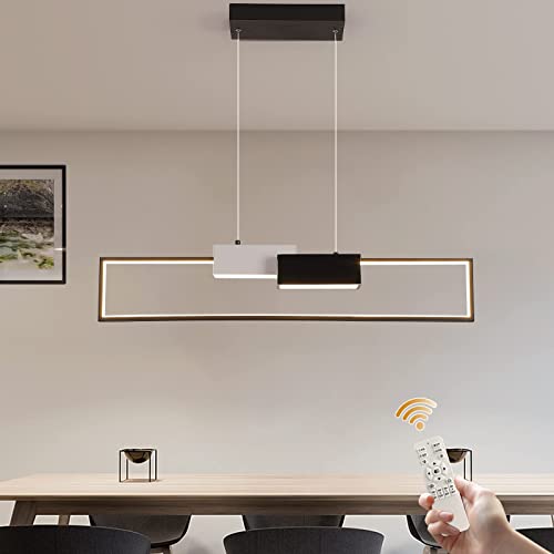 Oninio LED-Pendelleuchte, Dimmbare Moderne LED-Kronleuchterlampe mit Fernbedienung, Kreative Quadratische hängende Pendelleuchte, Deckenpendelleuchte für Kücheninsel, Esszimmer, Schlafzimmer, 40 W von Oninio