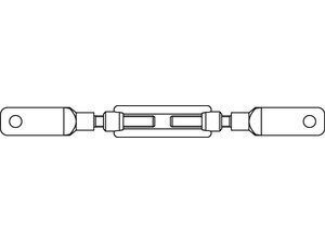 DIN 1480 Stahl SP-BS galvanisch verzinkt Spannschlösser geschmiedet, offene Form, mit 2 Battschraube - Abmessung: SP BS M12 (1 Stück) von Online-Befestigungstechnik