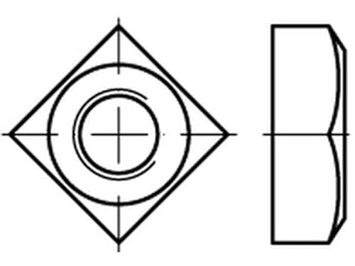 DIN 557 A 2 Vierkantmuttern - Abmessung: M8 (100 Stück) von Online-Befestigungstechnik