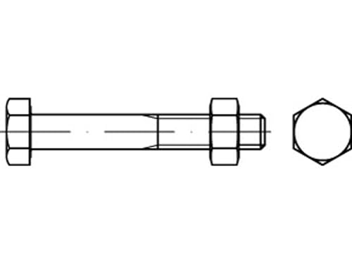 DIN 601 Mu Stahl Sechskantschrauben, mit Sechskantmutter - Abmessung: M24x130 (10 Stück) von Online-Befestigungstechnik