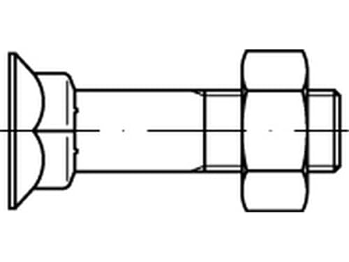 DIN 608 Mu 8.8 Senkschrauben mit niedrigem Vierkantansatz, mit Sechskantmutter - Abmessung: M12x35 (100 Stück) von Online-Befestigungstechnik