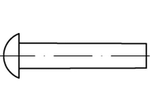 DIN 660 A 2 Halbrundniete, Abmessungen:3 x 10, Verpackungseinheit:S (200 Stück) von Online-Befestigungstechnik