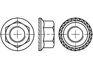 DIN 6923 8 Sperrzahn galvanisch verzinkt Sechskantmuttern mit Sperrverzahnung und Flansch - Abmessung: M6 (1000 Stück) von Online-Befestigungstechnik