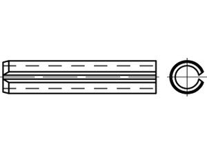 DIN 7346 Federstahl Spannstifte (Spannhülsen), leichte Ausführung - Abmessung: 6x30 (100 Stück) von Online-Befestigungstechnik