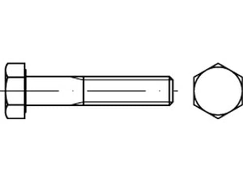 DIN 931 8.8 galvanisch verzinkt Sechskantschrauben mit Schaft - Abmessung: M12x80 (50 Stück) von Online-Befestigungstechnik