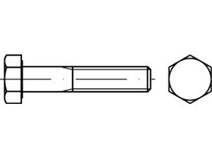 DIN 931 8.8 galvanisch verzinkt Sechskantschrauben mit Schaft - Abmessung: M24x260 (1 Stück) von Online-Befestigungstechnik