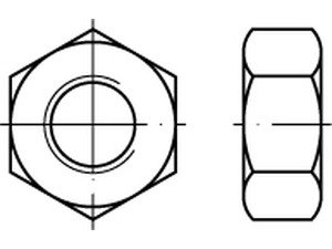 DIN 934 6 AU Fein Sechskantmuttern mit metrischem Feingewinde - Abmessung: M64x4 (1 Stück) von Online-Befestigungstechnik