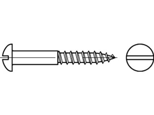 DIN 96 A 2 Halbrund-Holzschrauben mit Schlitz - Abmessung: 4,5x50 (200 Stück) von Online-Befestigungstechnik