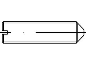 ISO 7434 A 1 Gewindestifte mit Spitze und Schlitz - Abmessung: M5x6 (50 Stück) von Online-Befestigungstechnik