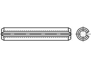 ISO 8752 1.4310 Spannstifte (-hülsen), geschlitzt, schwere Ausführung - Abmessung: 2x20 (100 Stück) von Online-Befestigungstechnik