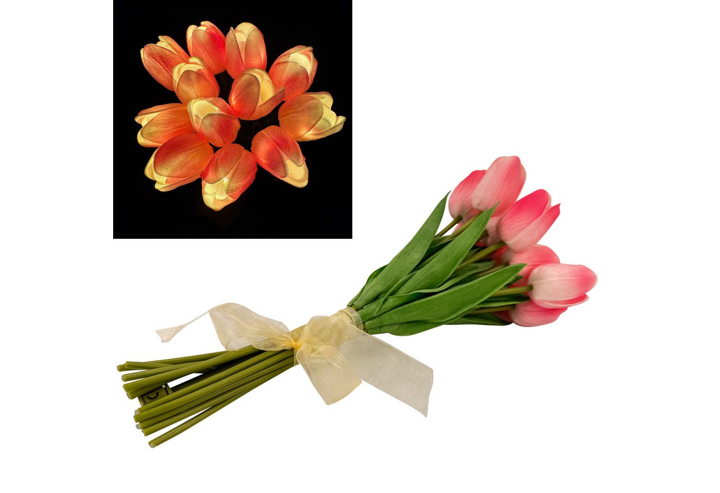 Kunstblume 12 künstliche Tulpen mit LED-Beleuchtung und 6-Stunden Timer - bunte Tulpen, Online-Fuchs, täuschend echt, wie frisch gepflückt Kunstblume 12 künstliche Tulpen mit LED-Beleuchtung und 6-Stunden Timer - bunte Tulpen, Online-Fuchs, täuschend echt, wie frisch gepflückt von Online-Fuchs