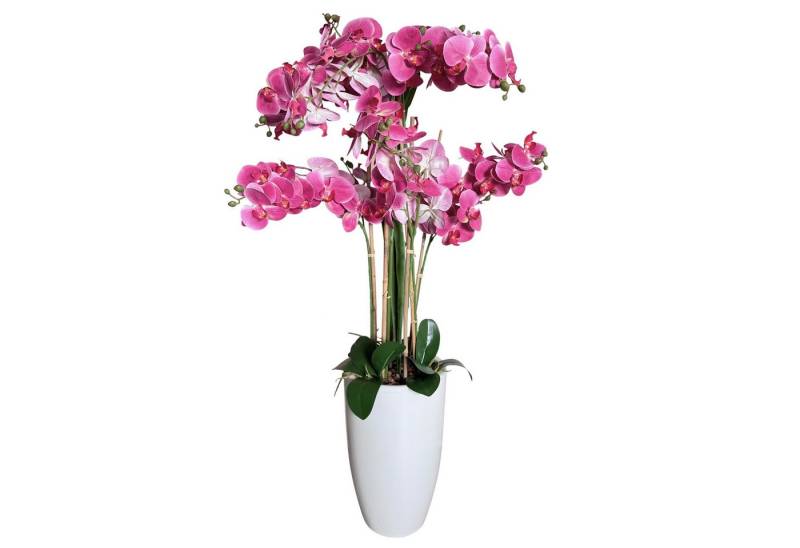 Kunstblume Künstliche Pflanzen, Blumen im Topf, wie echt in XXL - 115 cm groß - Orchideen, Online-Fuchs, 72 wunderschöne Blüten im Real-touch-look von Online-Fuchs
