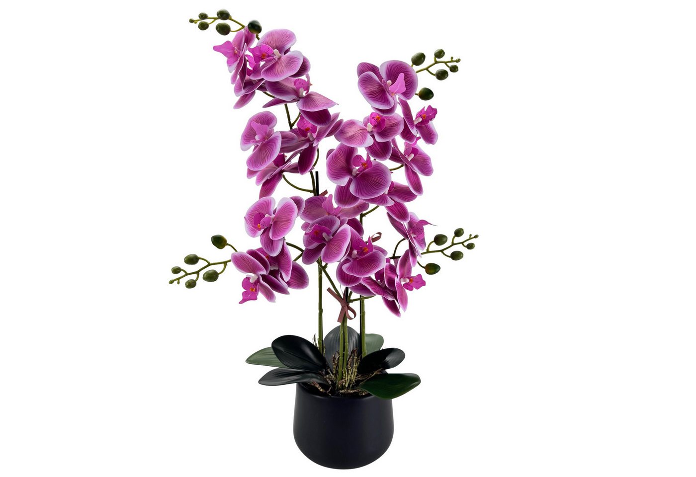 Kunstblume Orchideen im Topf - künstliche Blumen, Pflanzen - wie echt - Schmetterlingsorchidee, Online-Fuchs, ganzjährige Dekoration - real touch look in Weiß, Blau oder Pink von Online-Fuchs