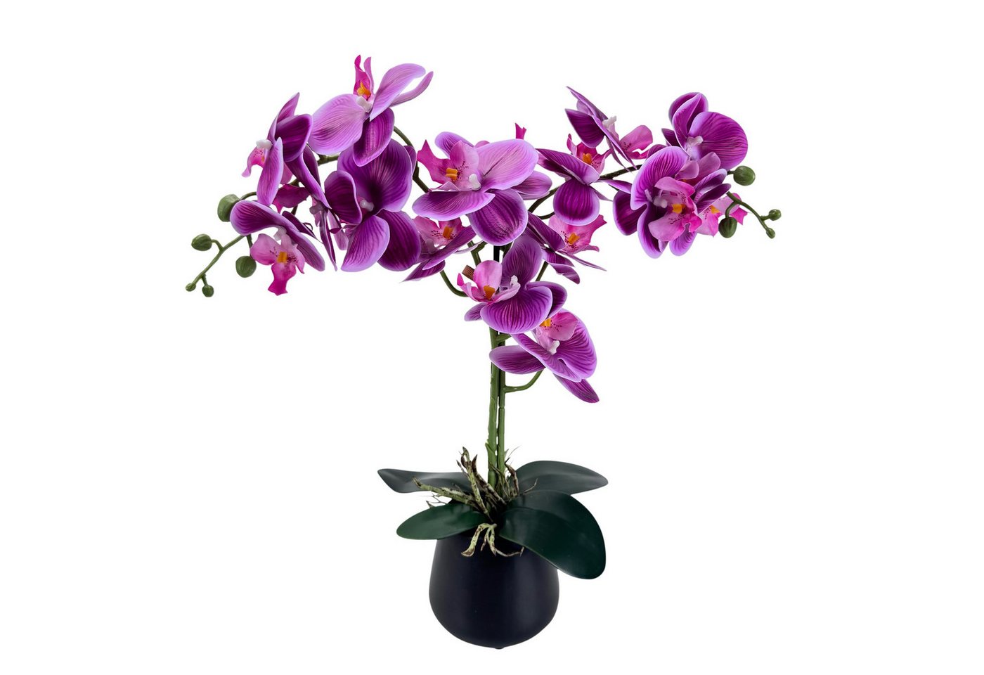 Kunstblume Orchideen im Topf - künstliche Blumen, Pflanzen - wie echt - Schmetterlingsorchidee, Online-Fuchs, ganzjährige Dekoration - real touch look in Weiß, Blau oder Pink von Online-Fuchs