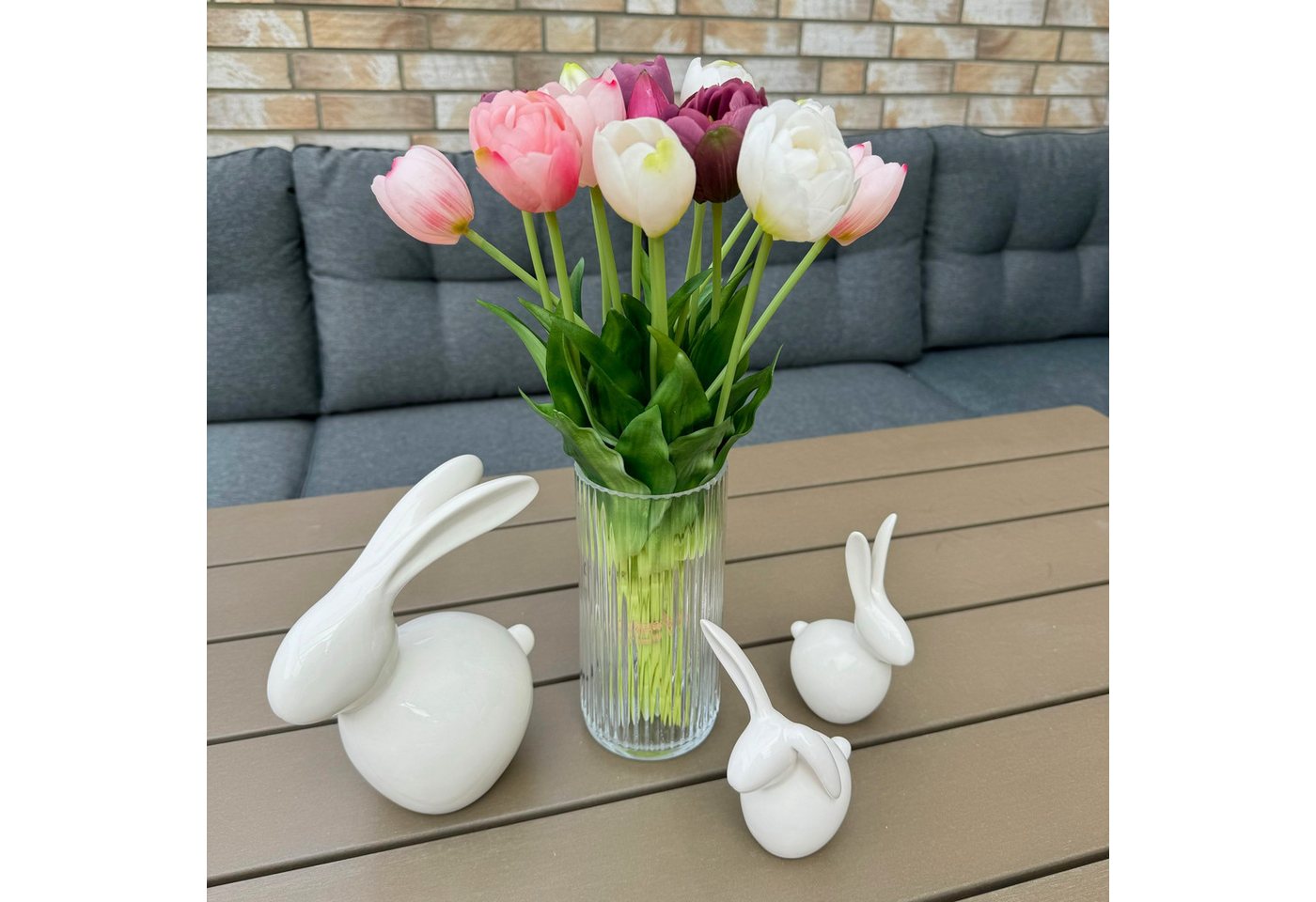 Kunstblumenstrauß - 15 künstliche Tulpen in einer Glasvase - Real touch, wie echt! Blumen, Online-Fuchs, - Künstliche Pflanzen, ca. 40 cm hoch Kunstblumenstrauß - 15 künstliche Tulpen in einer Glasvase - Real touch, wie echt! Blumen, Online-Fuchs, - Künstliche Pflanzen, ca. 40 cm hoch von Online-Fuchs