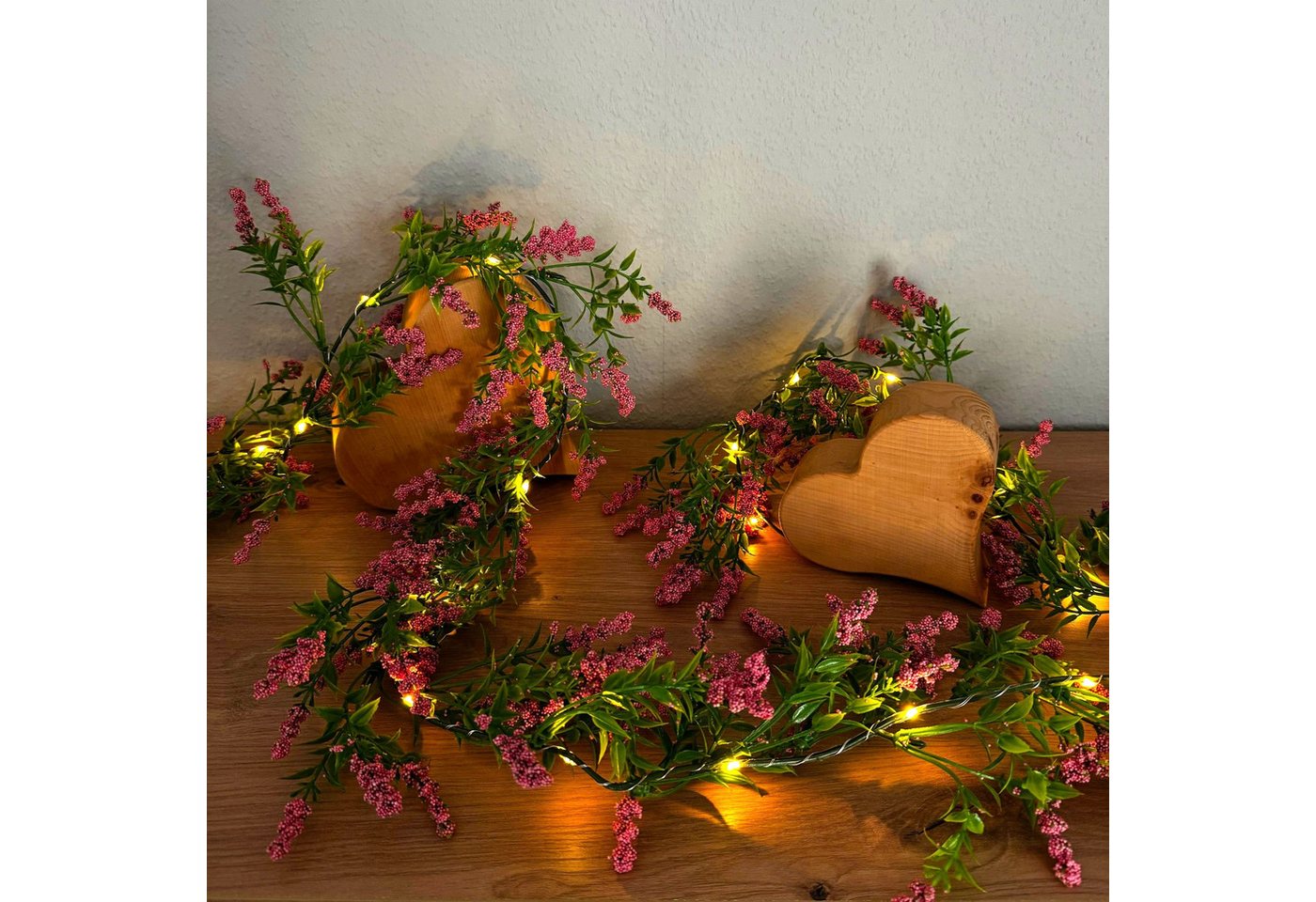 Kunstgirlande Blumengirlande mit LED-Lichterkette aus künstlichen rosa Blütenperlen, Kunstblumen, Pflanzen, Online-Fuchs, 6-Stunden-Timerfunktion Kunstgirlande Blumengirlande mit LED-Lichterkette aus künstlichen rosa Blütenperlen, Kunstblumen, Pflanzen, Online-Fuchs, 6-Stunden-Timerfunktion von Online-Fuchs