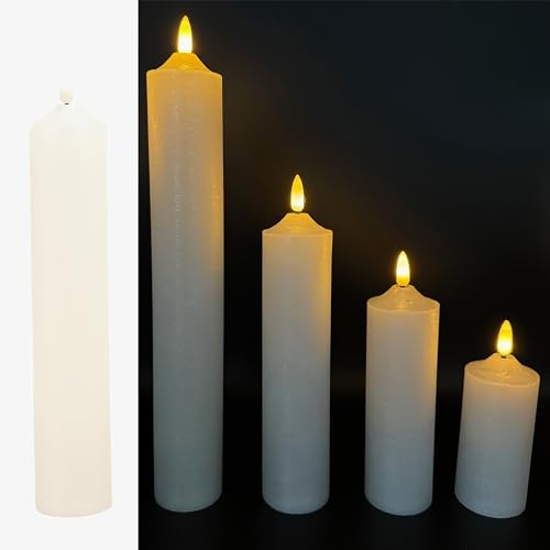 5 LED Kerzen XL aus Echtwachs mit realistischer Flamme - Nur mit 6 Stunden Timerfunktion nutzbar (Weiß) von Online Fuchs