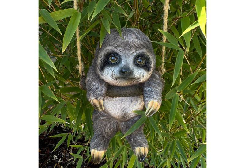 Online-Fuchs Gartenfigur - Deko Figuren Faultier zum Aufhängen, 20 cm groß - hängend 05, wetterfest, für den Außenbereich geeignet von Online-Fuchs