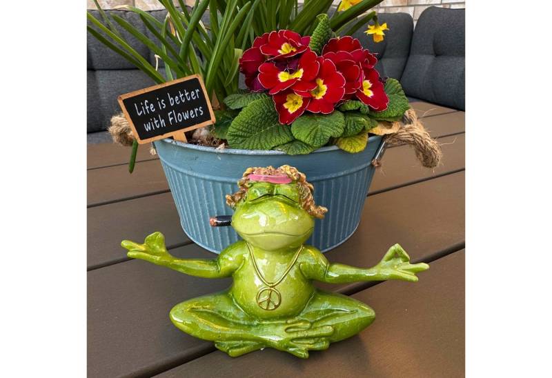 Online-Fuchs Gartenfigur - Deko Figuren Set YOGA Frosch für Garten, Heim oder Büro, (Set wählbar), wetterfest, für den Außenbereich geeignet von Online-Fuchs