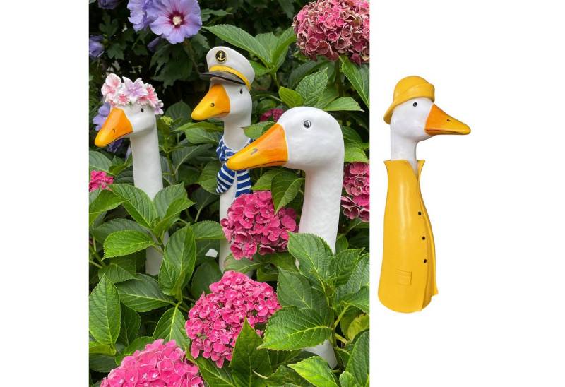 Online-Fuchs Gartenfigur Gänsehals Gartenstecker Gans - lustige Deko Gartenfiguren, Beetstecker, Gänsekopf für außen, 35 bis 38 cm groß von Online-Fuchs