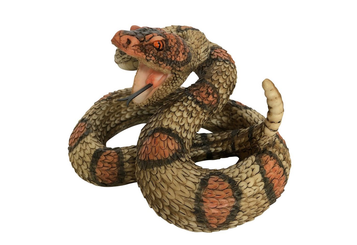Online-Fuchs Gartenfigur Klapperschlange Reptil Schlange für außen Deko Tiere Größe wählbar, Maße Große Schlange ca. 23x28x33 cm, kleine Schlange ca. 13x16x20 cm. von Online-Fuchs