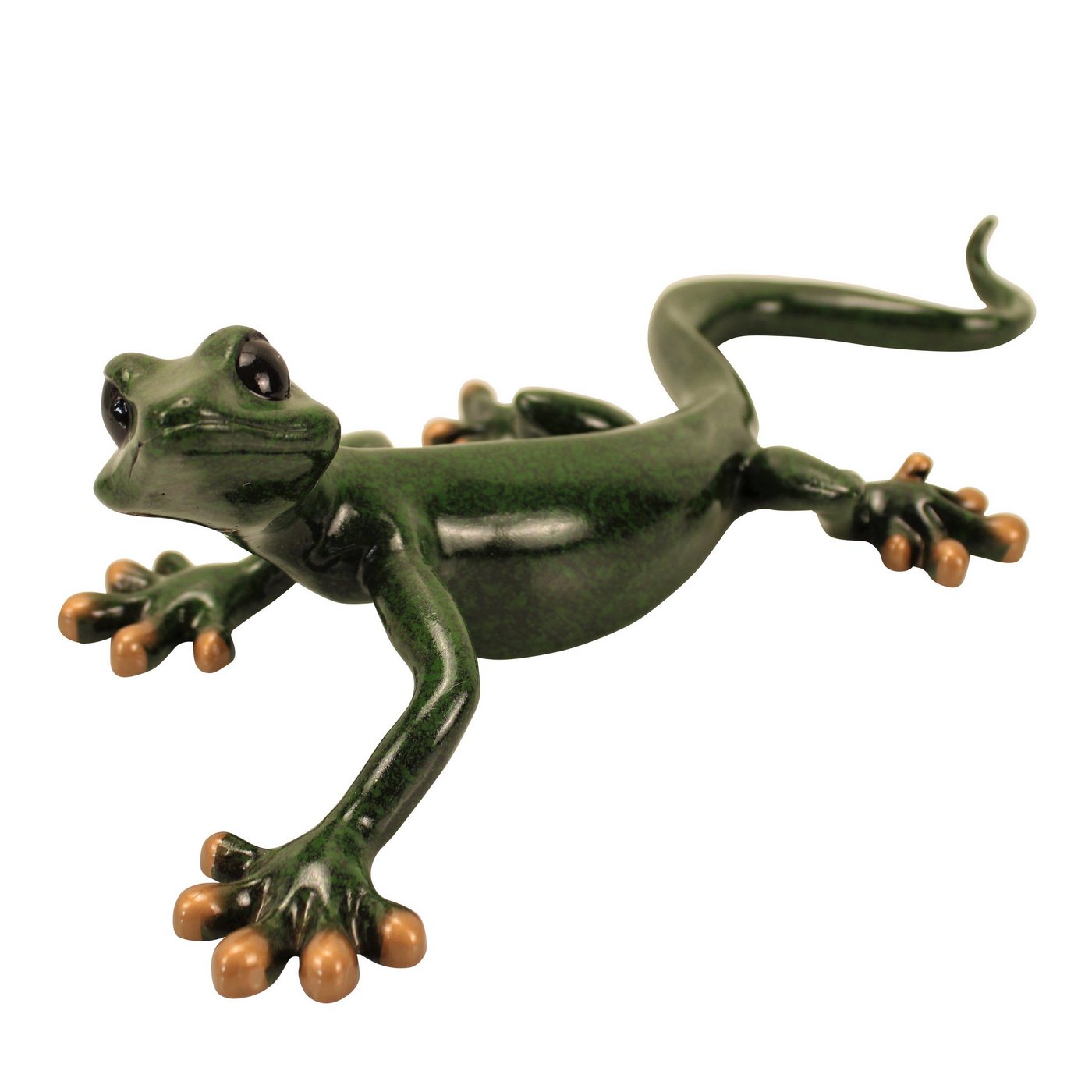 Online-Fuchs Gartenfigur als Salamander Teichdeko, aber auch zum Aufhängen Eidechse Gecko, Maße ca. 97 x 36 x 19 cm, mit Vorrichtung zum Aufhängen, glasiert von Online-Fuchs
