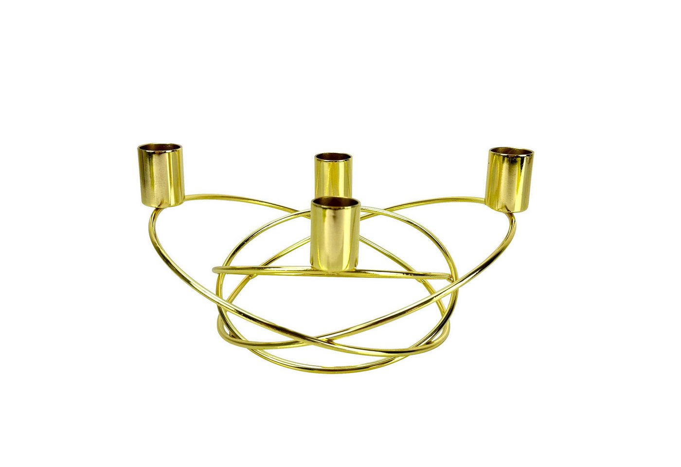 Online-Fuchs Kerzenhalter für 4 Stabkerzen - moderner Kerzenständer, Adventskranz aus Metall (Silber oder Gold, Swing), modern und zeitlos im Design von Online-Fuchs
