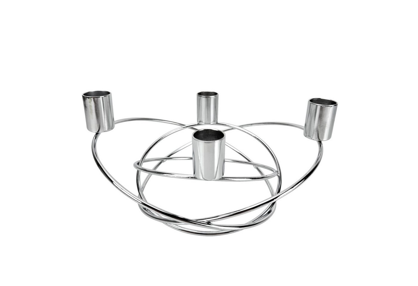 Online-Fuchs Kerzenhalter für 4 Stabkerzen - moderner Kerzenständer, Adventskranz aus Metall (Silber oder Gold, Swing), modern und zeitlos im Design von Online-Fuchs