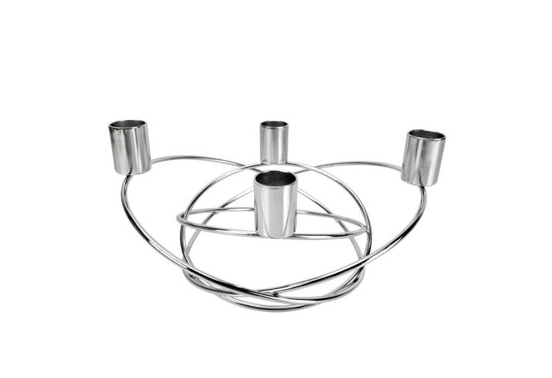 Online-Fuchs Kerzenhalter für 4 Stabkerzen - moderner Kerzenständer, Adventskranz aus Metall (Silber oder Gold, Swing), modern und zeitlos im Design von Online-Fuchs