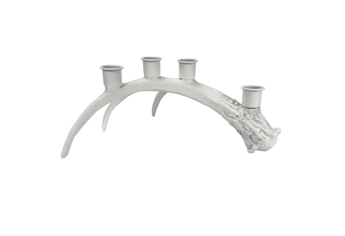 Online-Fuchs Kerzenhalter - moderner Kerzenständer Geweih für 4 Stabkerzen, Adventskranz (Weiß oder Gold, leichte Vintage Optik), modern - stilvoll - elegant von Online-Fuchs