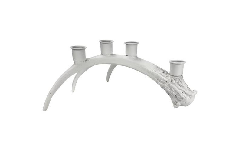 Online-Fuchs Kerzenhalter - moderner Kerzenständer Geweih für 4 Stabkerzen, Adventskranz (Weiß oder Gold, leichte Vintage Optik), modern - stilvoll - elegant von Online-Fuchs