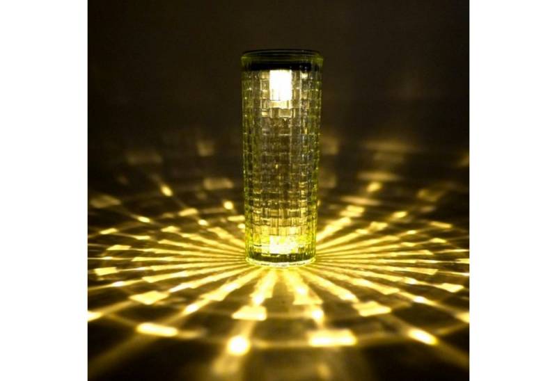Online-Fuchs LED Außen-Tischleuchte - Solarleuchte Vase aus Glas in Rattanoptik mit Solar-Beleuchtung, wunderschönes Lichtspiel, Warmweiß oder Farbwechsel wählbar, Dekoration für Garten, Terrasse und Balkon von Online-Fuchs