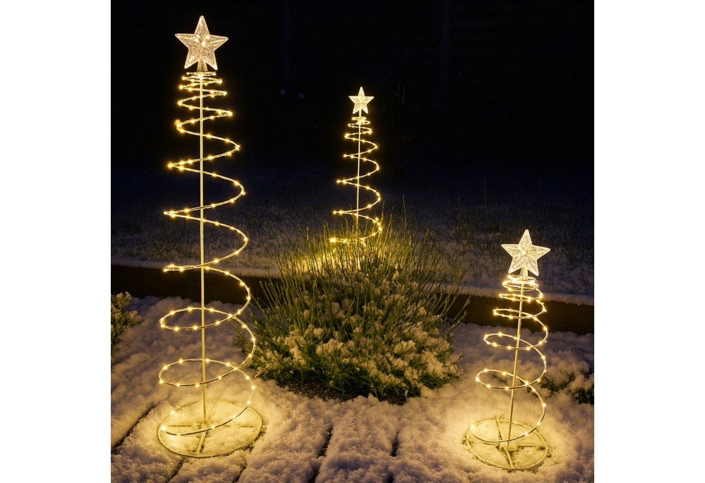 Online-Fuchs LED Baum 3er Set Lichterbäume mit Sternenspitze - Weihnachtsdeko für draußen, Indoor & Outdoor, Lichterketten mit 233 warmweißen LED´s, inklusive 6-Stunden Timerfunktion - mit Batterien Online-Fuchs LED Baum 3er Set Lichterbäume mit Sternenspitze - Weihnachtsdeko für draußen, Indoor & Outdoor, Lichterketten mit 233 warmweißen LED´s, inklusive 6-Stunden Timerfunktion - mit Batterien von Online-Fuchs