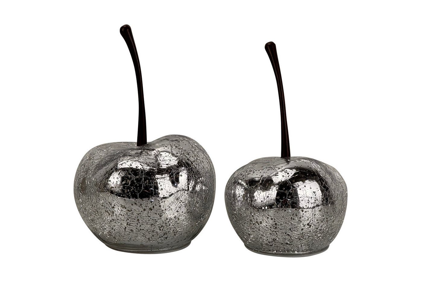 Online-Fuchs LED-Dekofigur 2 Kirschen mit LED-Lichterkette und 6-Stunden Timerfunktion (Bruchglasoptik, 2er Set), Herbst und Winterdekoration von Online-Fuchs